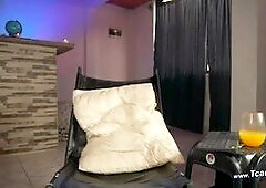 Shemale with bangs masturbates in a very hard way and you will be surprise with it. A hot shemale who is on mood to play with her big cock and she gav