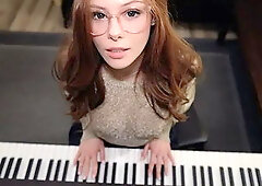 Music is Fun when a Student has no Panties | Piano Lessons | Sex with Teacher...