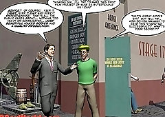 Hot threesome action in this cartoon 3D porn video