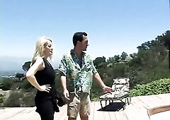 Large butt older bitch likes to take it unfathomable in her large twat next to swimming pool
