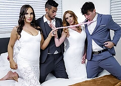 Jessica Aaren and Teal Conrad are enjoying intensive foursome sex