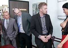 Big Tits at Work: Bald Romi Rain femdom in thong