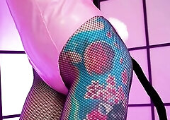 Cute BUNNY cutie solo HARDCORE DP on sex machine