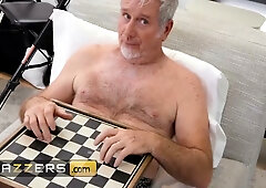 Elderly man shares intimate moments with women in tender scenes of late-life desire